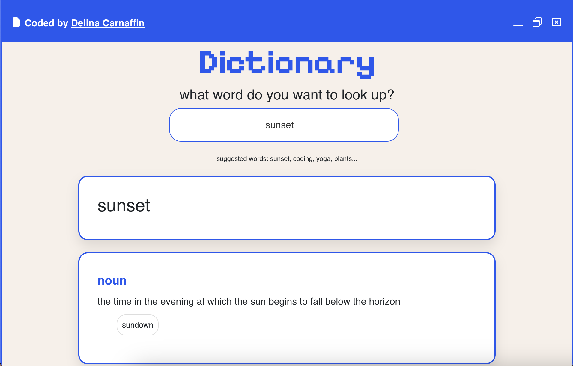 Dictionary Project